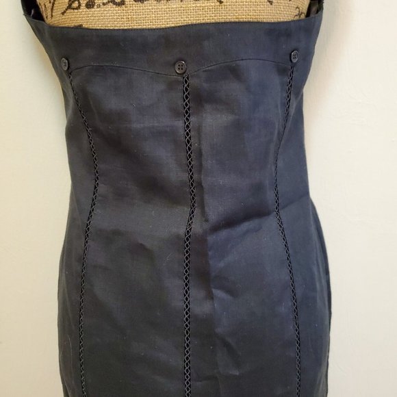 Alexandria Nicole Black Halter Dress Linen Size M Linen - Picture 7 of 12